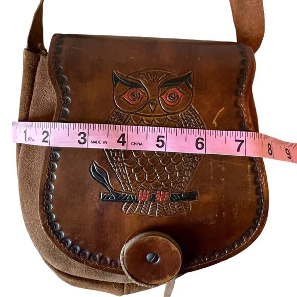 Vintage Hand Tooled OWL Mini Leather Bag - Picture 12 of 15